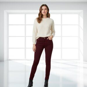 BooHoo Maroon Burgundy Stretch Skinny Jeans Jeggings | Size 6 Super Comfortable